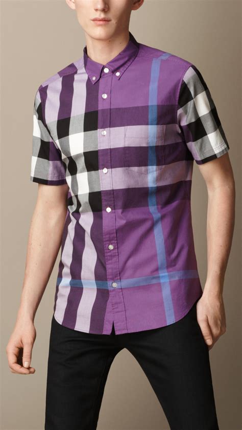 ladies purple burberry shirt|Burberry check shirt.